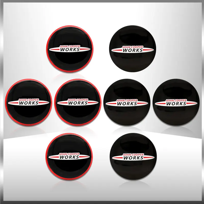 4PCS 56mm JCW John Cooper Works Logo Car Wheel Center Hub Cap Rim Refit Badge Cover For Mini Coopers Clubman R56 R52 F55 F56 R60