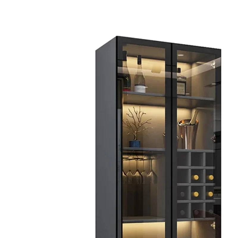 Glass Door Wine Cabinet Modern Simple Living Room Home Light Luxury Dining Side Cabinet Restaurant Meuble Vin Bar Furniture Club