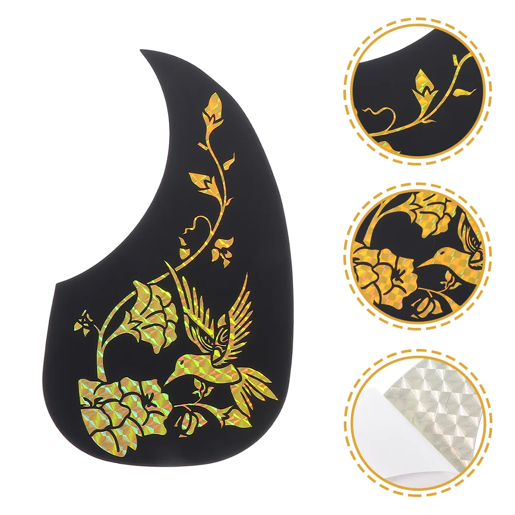 

Acoustic Guitar Pickguard Scratch Plate Wooden Plastic Protector Impact Protection Electric Parts Golden Sticker