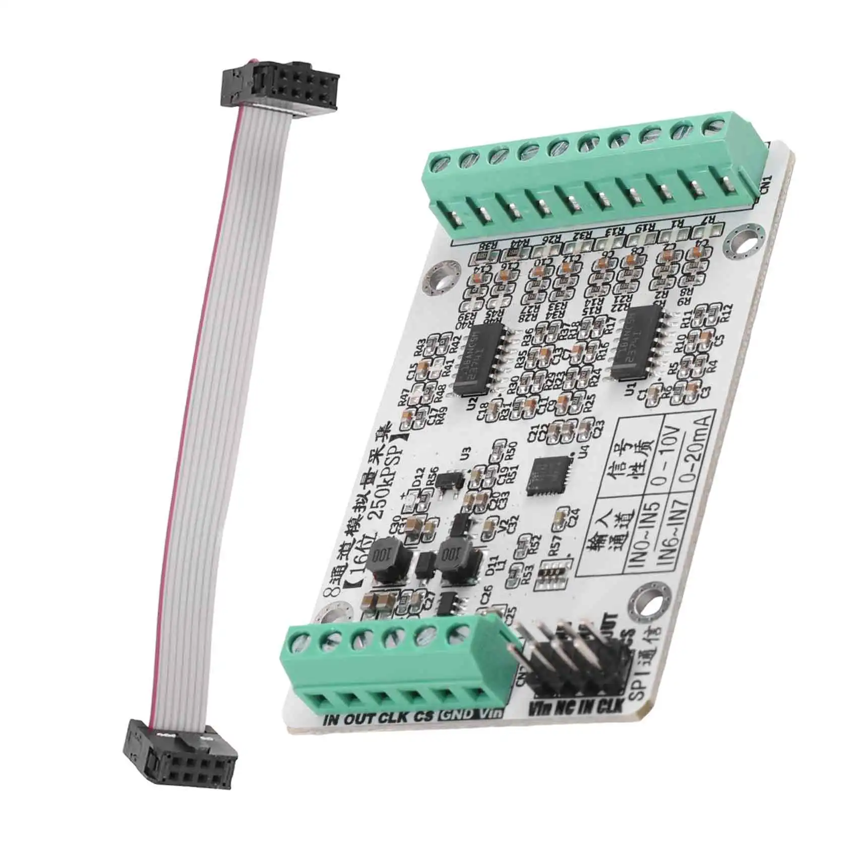 A19F-High-Speed ADC Module AD7689 Acquisition Eight-Way SPI Communication Analog Input 0-10V Conversion Board