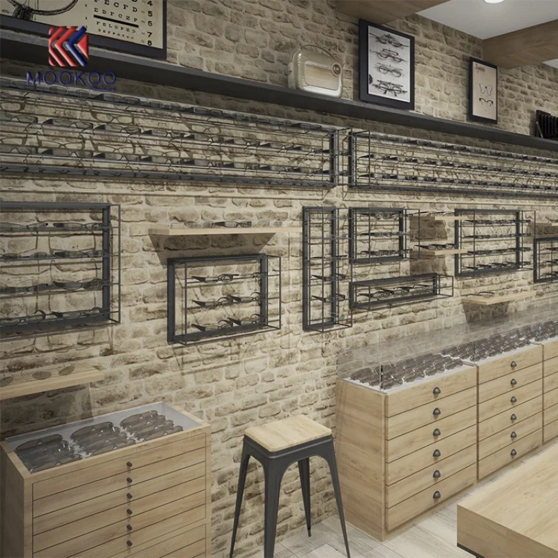 personalizzato. Negozio di occhiali da sole vintage Vetrina in legno Vetrina per chiosco interno Vetrina Espositori