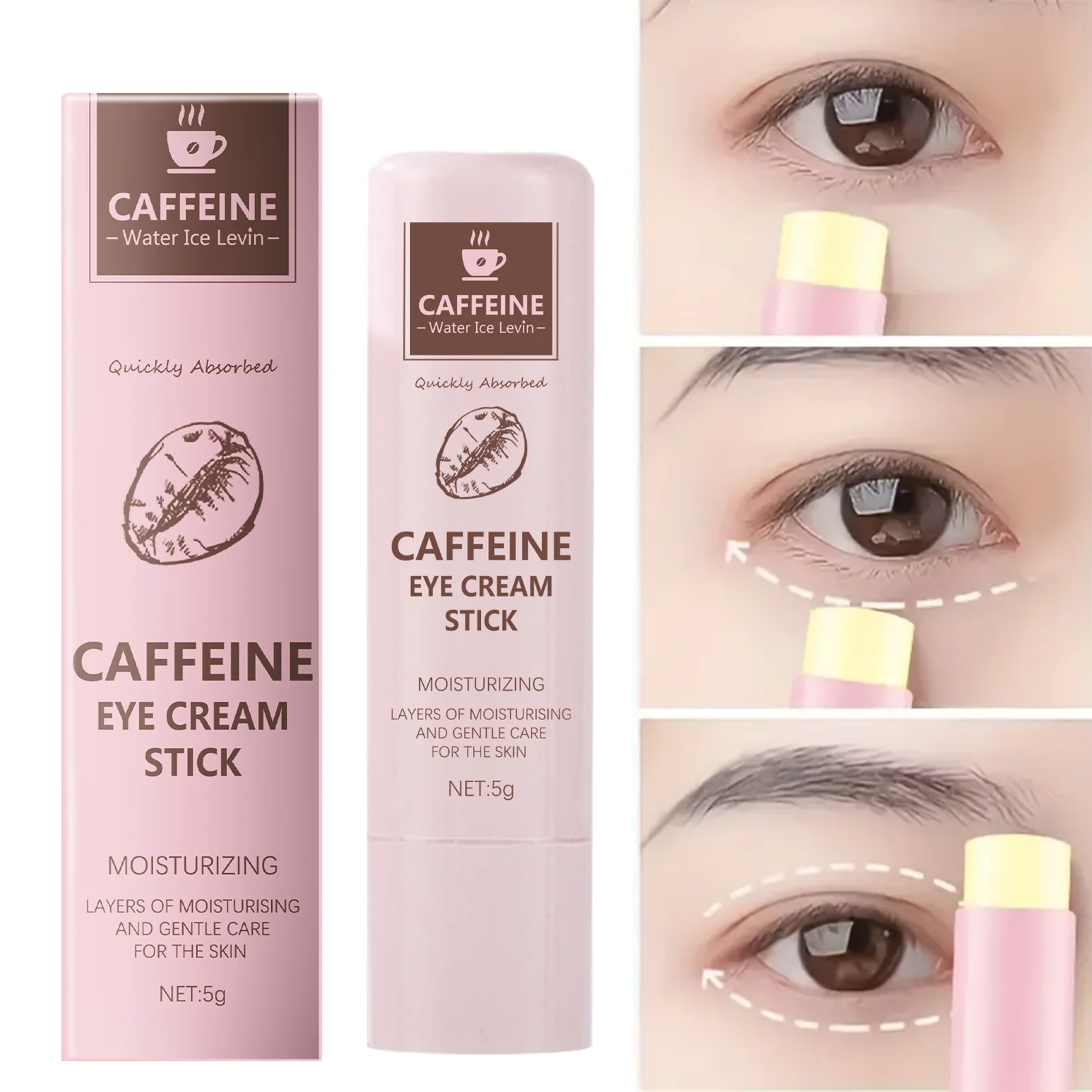 Koffein-Augencreme-Stick Pflegt die Haut, Verbessert Feine Linien, Lindert Tränensäcke und Augenringe, und Hellt die Augenpartie auf – Detail 4