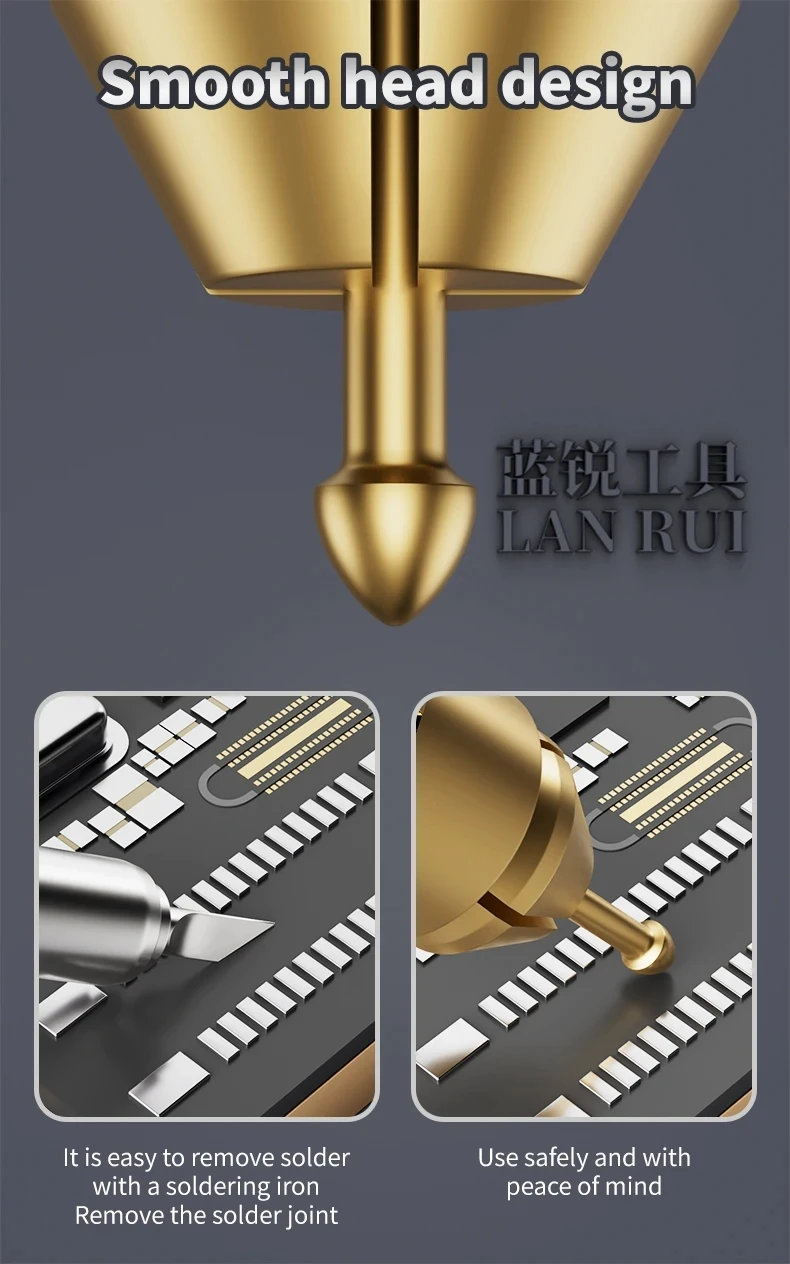 Lanrui M24 Red Copper Solder Dragging Needle Tool for Phone Motherboard Repair Soldering Mobile Card Holder Battery Connector