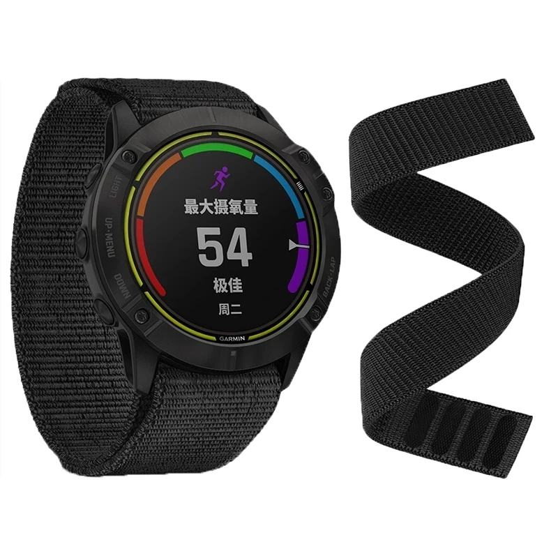26 22mm Strap For Garmin Enduro D2 Fenix 7 7X Fenix6 6X Pro 5 5X Plus 3 HR Epix Gen 2 MK1 Mk2 Mk2i Breathable Nylon Strap