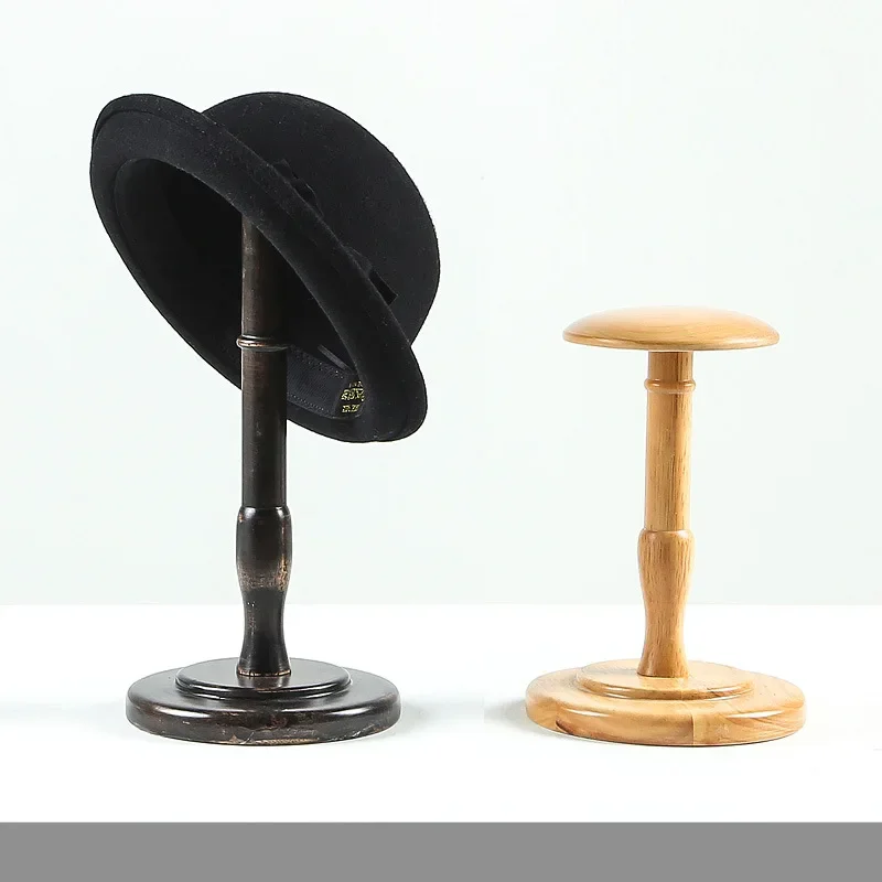 Holder Stand Wig Storage Holder Hat / Cap / Wig Hanger Display Rack Tabletop Hat Stand Tabletop Rack Solid Wood Base Wood Hat