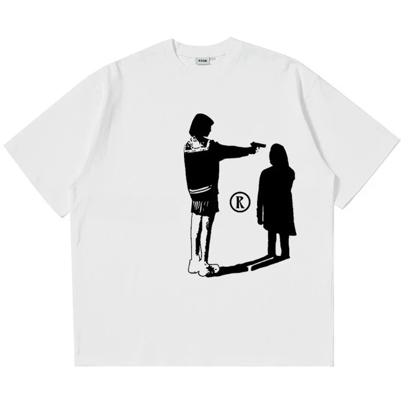 2025年新作 必需品 コットン ユニセックス Tシャツ ファッションプリント ソフトで通気性のあるクルーネック ファッション メンズ＆レディース Tシャツ ワンピース