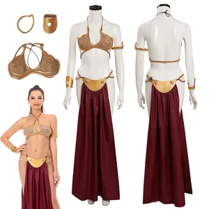 Princess Leia Cosplay Custom for Women, Sexy Slave Dress, Movie Space Battle, Fantasy Disguise Bikini Set, Adult Clothing Roleplay 8 Main Sales Princess Leia - №4