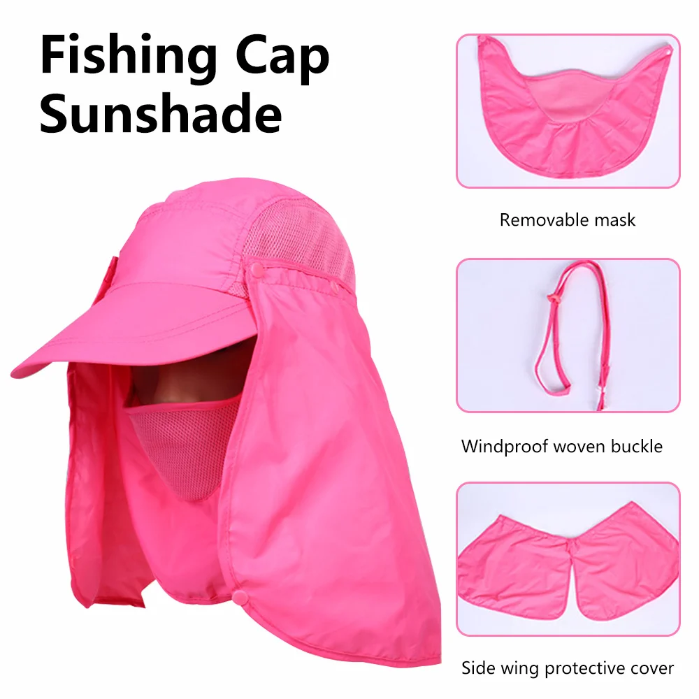 Outdoor Breathable Neck Face UV Sun Protection Fishing Sun Hat Sunshade Hat Baseball Cap Fisherman Cap for Men Women Hiking Camp