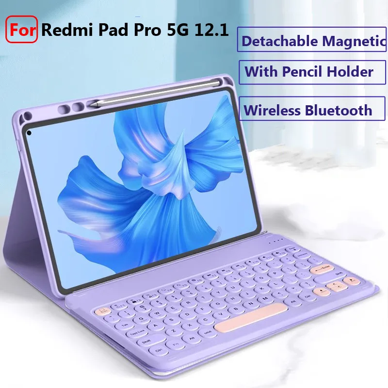 Case with Touchpad Keyboard for Redmi Pad Pro 5g Case 12.1 for XiaoMi  Poco Pad 5G 12.1 Keyboard Case for Xiaomi Pad Pro 12.1
