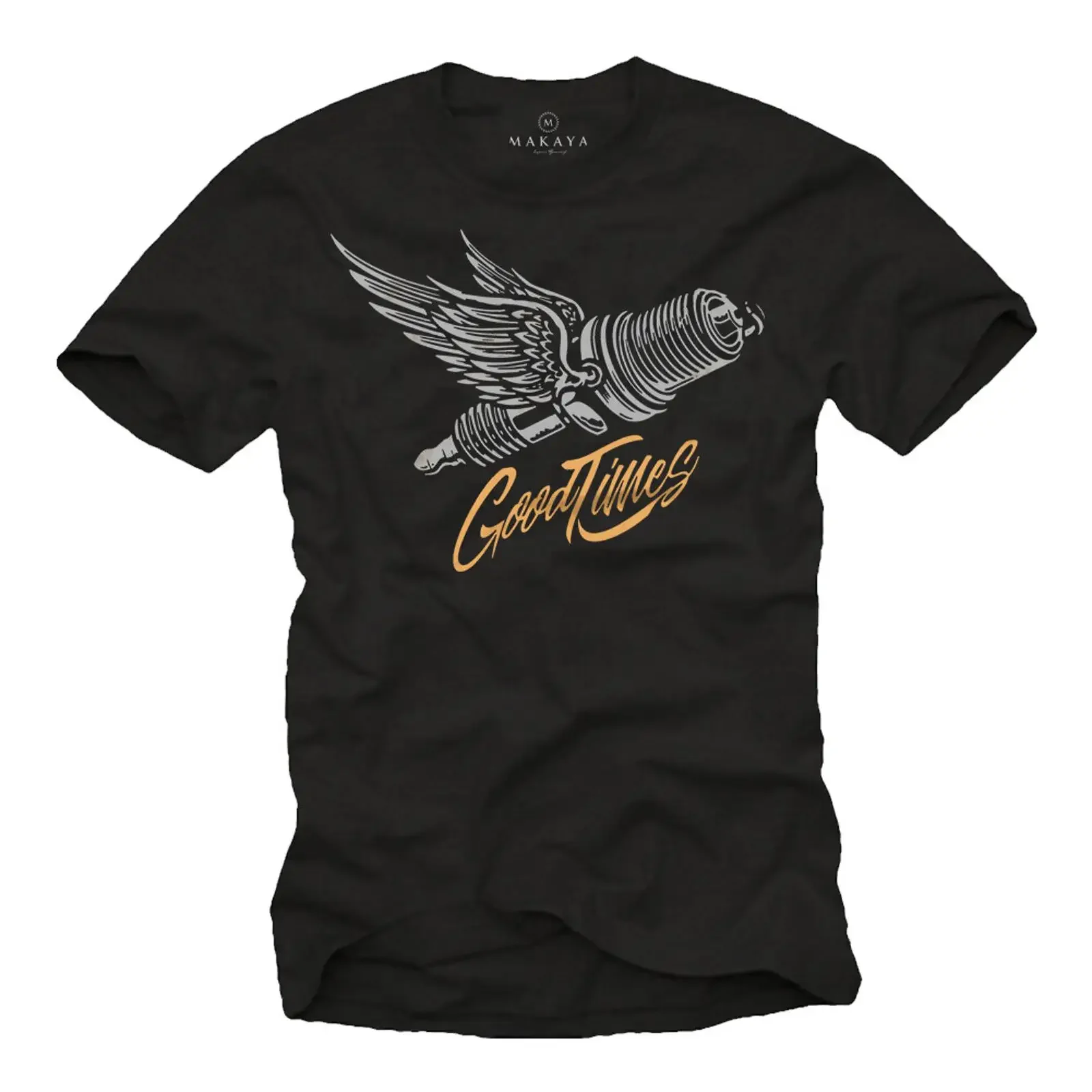 Men's T Shirt Spark Plug Motorcycle Biker Car s Birthday Men Tuning vintage Washed streetwear Stretched Unisex fashion