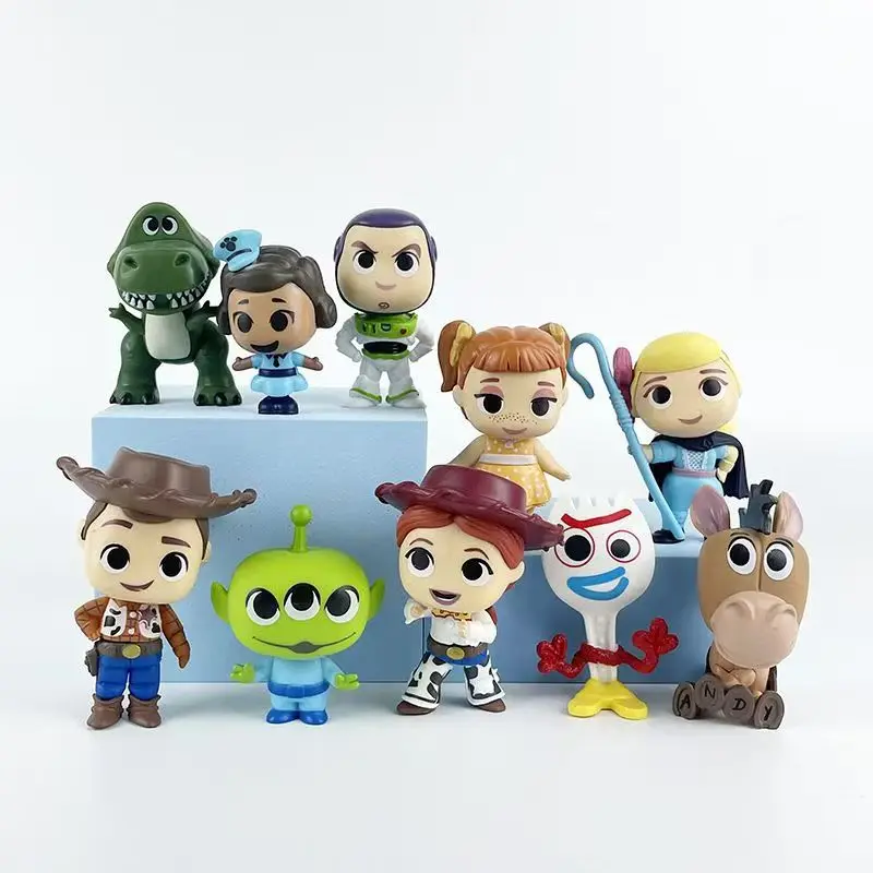 

10Pcs/Set Disney Anime Toy Story Action Figure Buzz Lightyear Woody Jessie Alien Doll Collectible Model Toys Kid Holiday Gifts