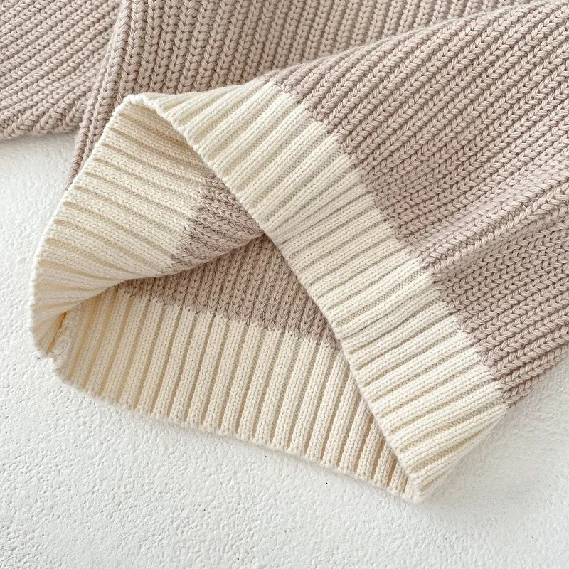 INS Autumn Baby Clothes Set 0-3Years Newborn Boy Girl Long Sleeve Pullover Knitted Sweater High Waist Bloomer Short 2PCS Outwear