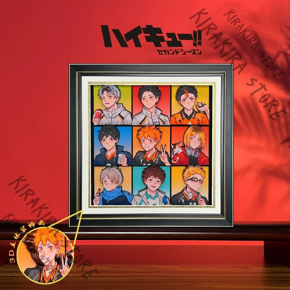 

Haikyuu!! 3D Stereograph Decorative Hanging Picture Karasuno High School Cosplay Figurine Anime Handcraft Accessories Present