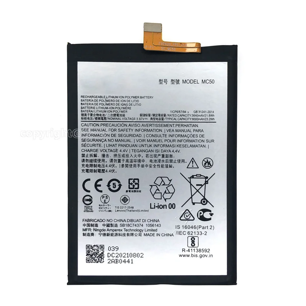 ORIGINAL Genuine MC50 Battery For MOTOROLA MOTO G9 POWER capacity 6000mAh internal Motorola Moto G9 Power XT2091-4 XT2091-3