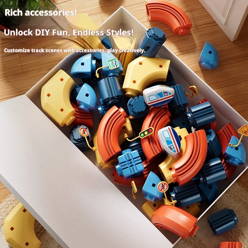 Snaen magnetische elektrische treinset voor kinderen - STEM educatief bouwspeelgoed, creatief doe-het-zelf anti-zwaartekracht auto Montessori speelgoed