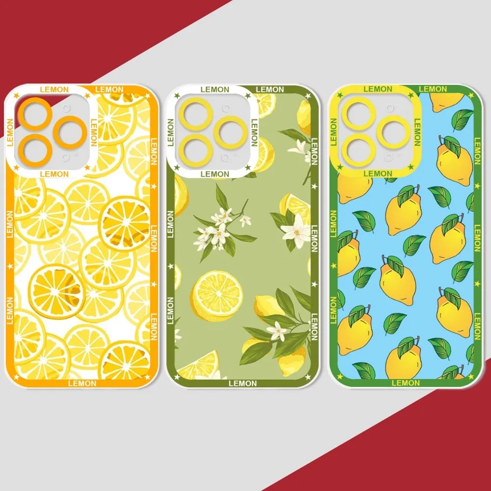 Summer Green Leaves Fruit Lemon Phone Case Phone Case For IPhone 11 12 13 Mini Pro Max 14 15 Pro Max Case Shell Funda Cover