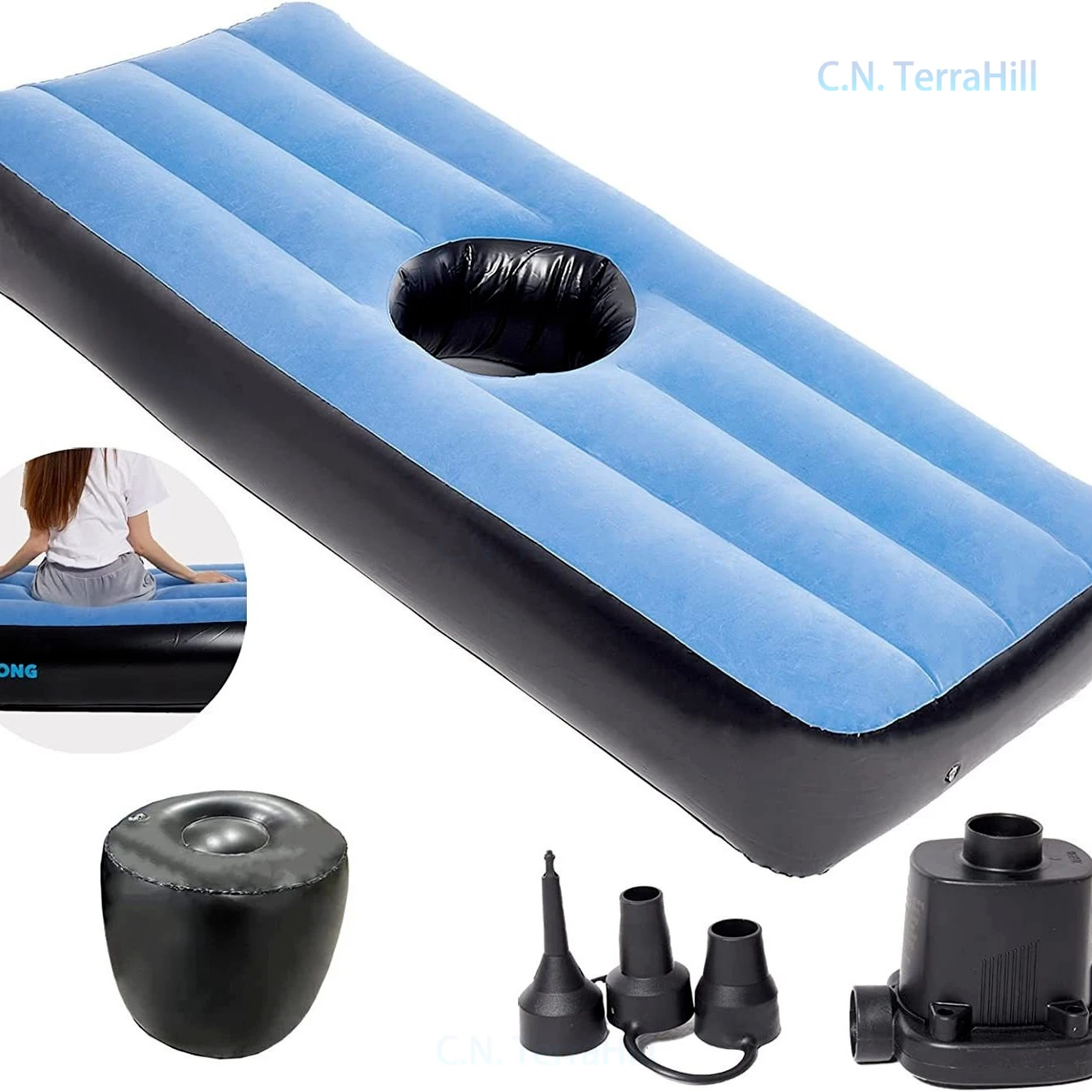 Inflatable Butt Lifting Cushion for Sleeping Post-Surgery Pregnancy Brazilian Hip Lift Pillow with Air Pump