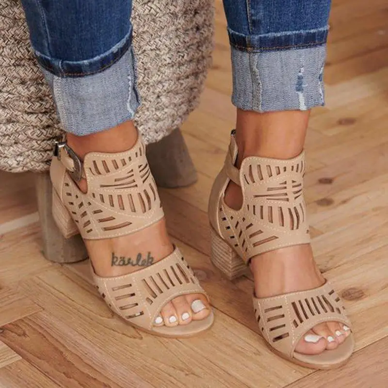 Women High Heel Sandals Retro Gladiator Ladies Casual Rome Fashion Summer Woman Shoes Plus Size 35-43 sandals for women2023