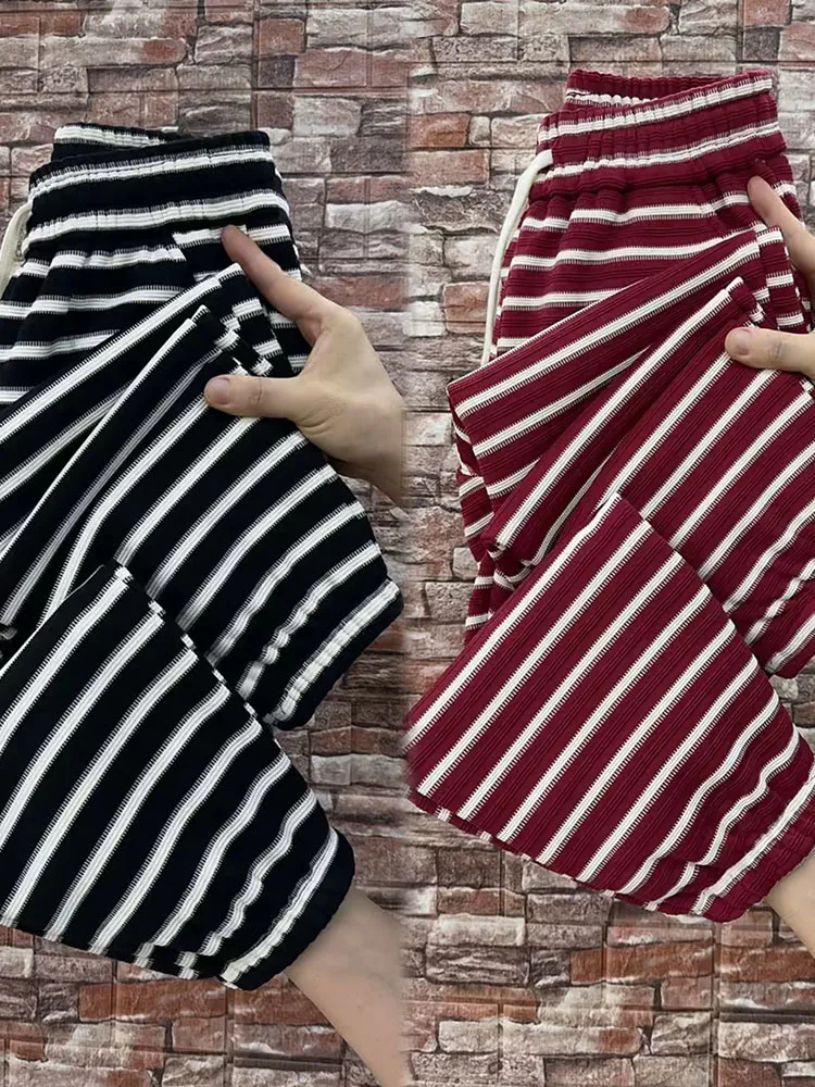 

2025 Spring autumn New Striped Loose Casual Pants Versatile High Waist Trendy Pants Women's Harun Pants Sports Pants