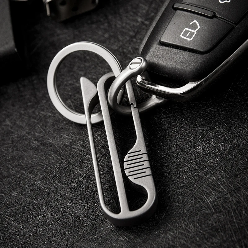 Real TC4 Alloy Titanium Durable Men\'s Keychain Wearable Belt Hanging Waist Car Key Chain Key Ring The Best Gifts For Men