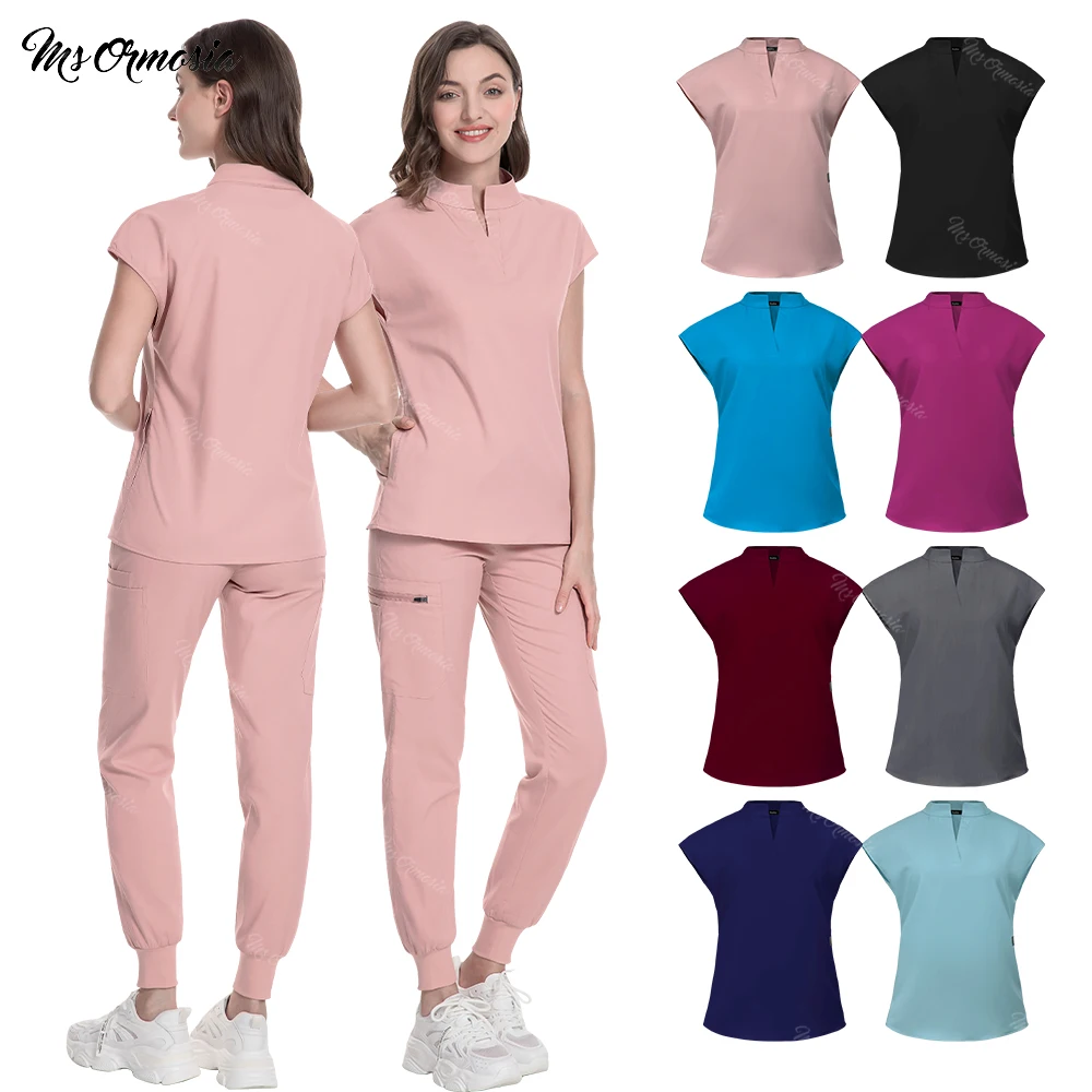 Multicolor Hospital Medical Surgical Uniforms Women Scrub Set Doctor Nurse Uniform Jogger Suit uniforme mujer High-quality Suits