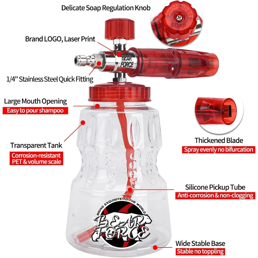 الدب قوة غسالة الضغط بندقية رذاذ غسالة الطاقة بندقية قصيرة مع M22 مدخل-14mm ومسدس رغوة مدفع رغوة مع 5 نصائح الفوهات # 035 #4