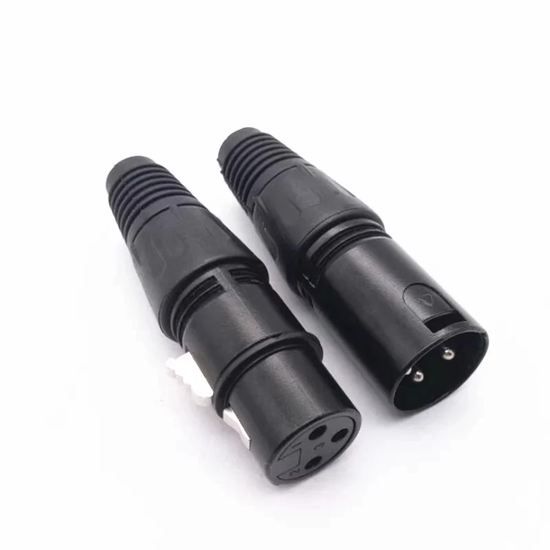 5/20PCS 3 Pin XLR Audio Speaker Connectors Microphone Plug Male Female MIC Snake Plug Cable Connectors