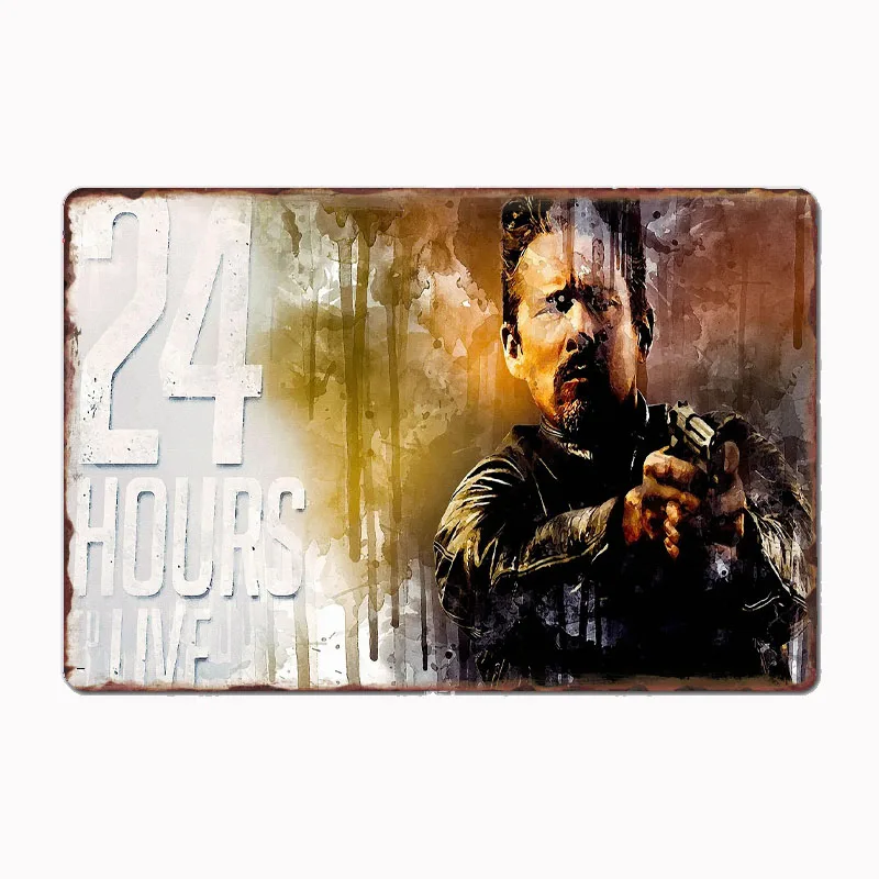 

24 Hours To Live Retro Poster Metal Sign Bar Interior Bedroom Wall Vintage Home Decor Room Decoration