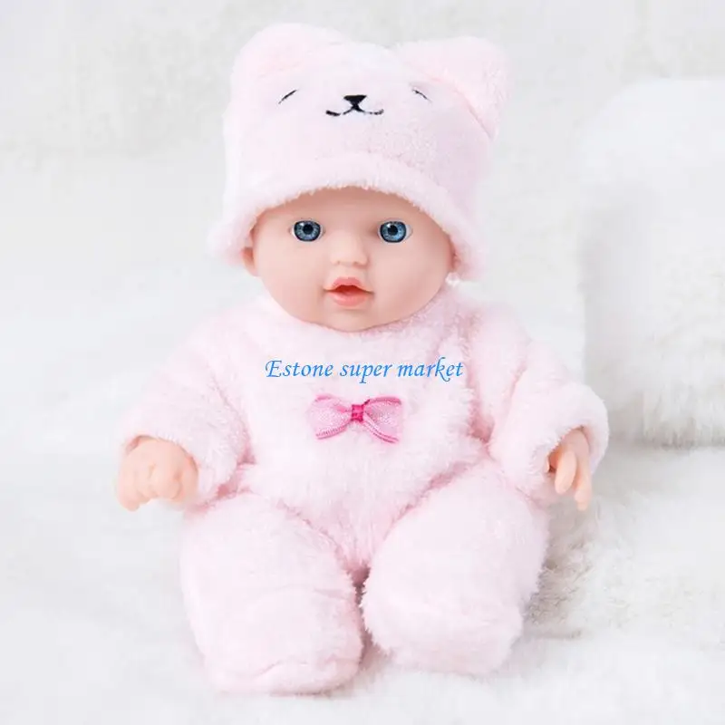 090B 2 stuks siliconen reborns babypoppen met realistische bewegingen pluche beer kleding zuigelingen voor kleutertraining