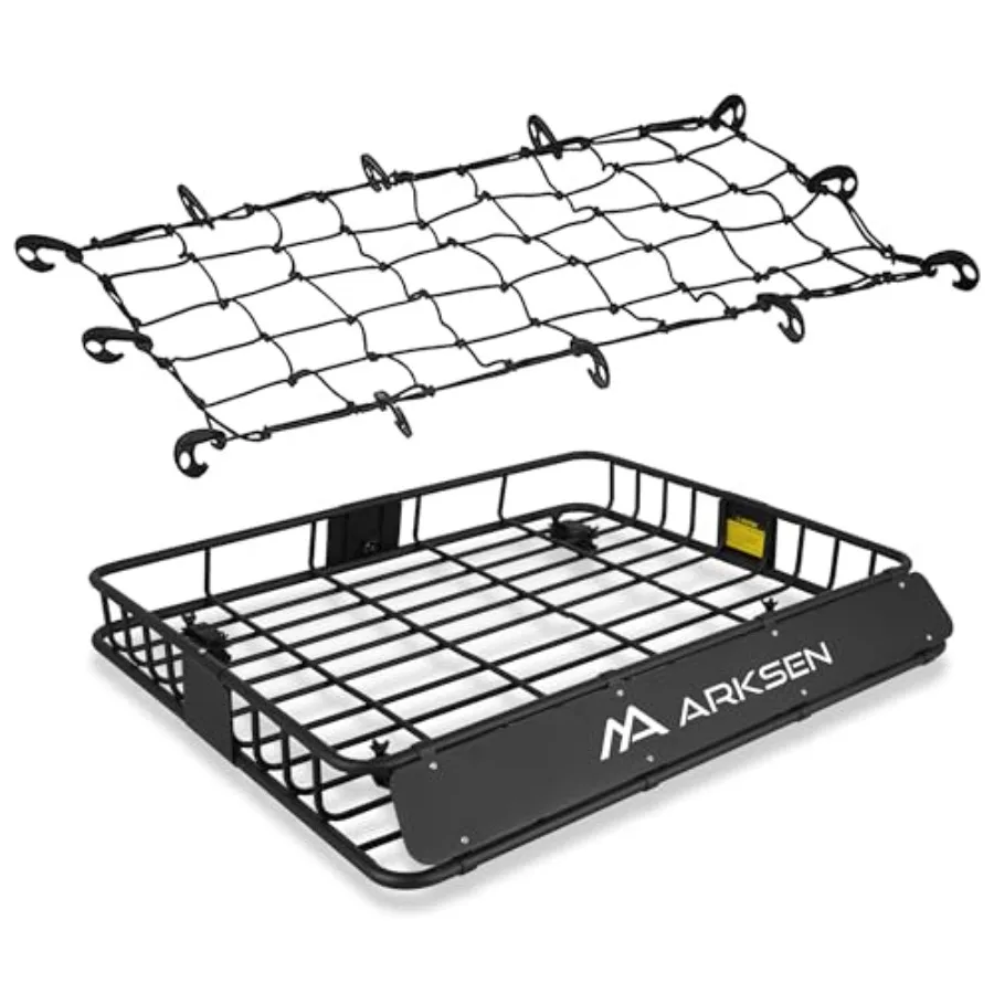 

43 x 50 x 6 Inch Universal Extra Wide 150LB Heavy Duty Roof Rack Cargo with Cargo Net Car Top Luggage Holder Carrier Basket