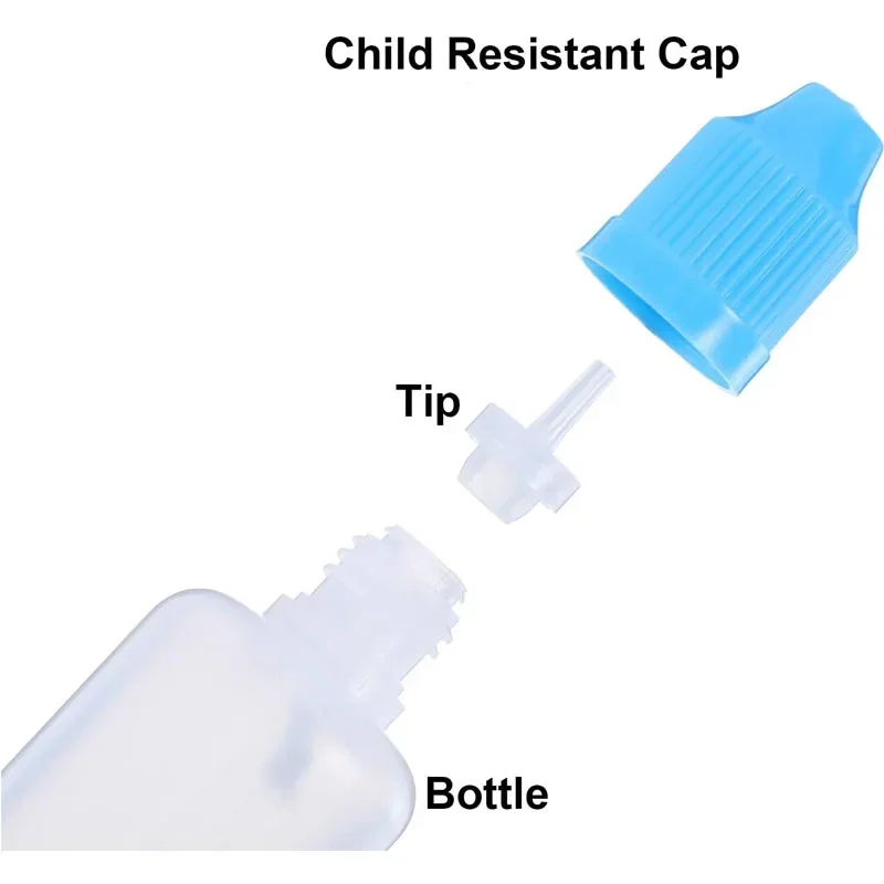 10 Pz 3 ML-120 ml Bottiglie Contagocce Vuote Riutilizzabili in Plastica PE Bottiglie Morbide Spremibili Contenitori per Campioni da Viaggio per Oli Colla Liquida