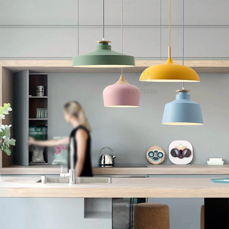 Nordic Pendant Light Fixtures Restaurant E27 Pendant Lamps Cafe Bar Macarons Lighting Hanging Lamps