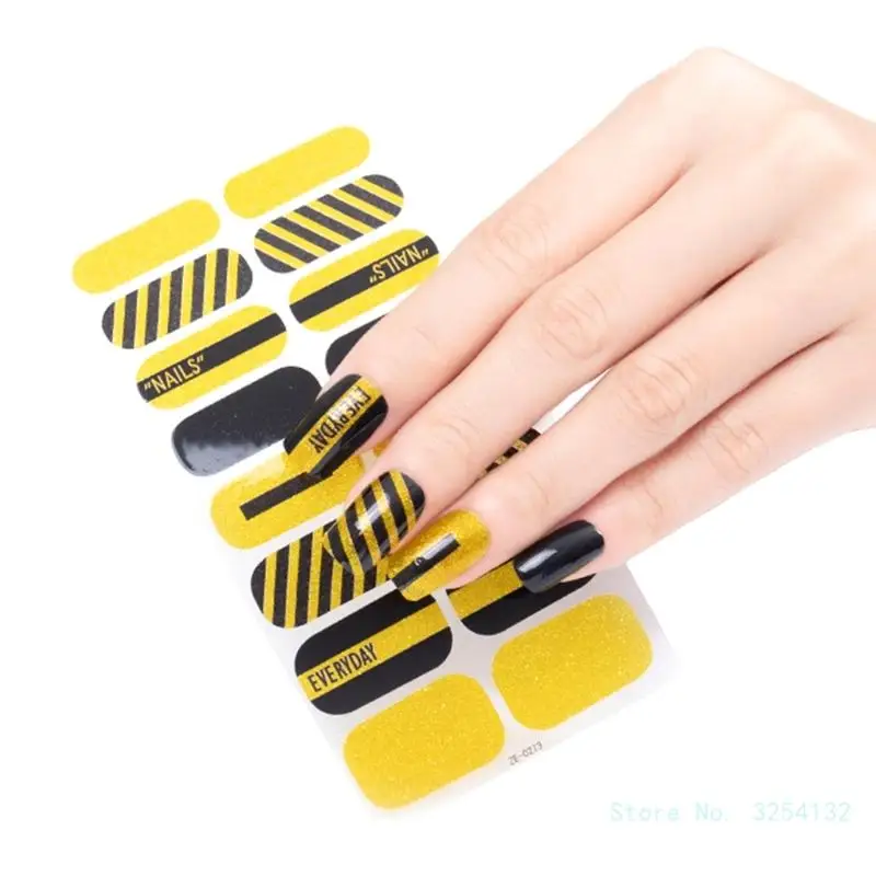 16 dải Sơn móng tay Dải móng tay Dải dán móng tay Long lanh Nail Wraps Sticke