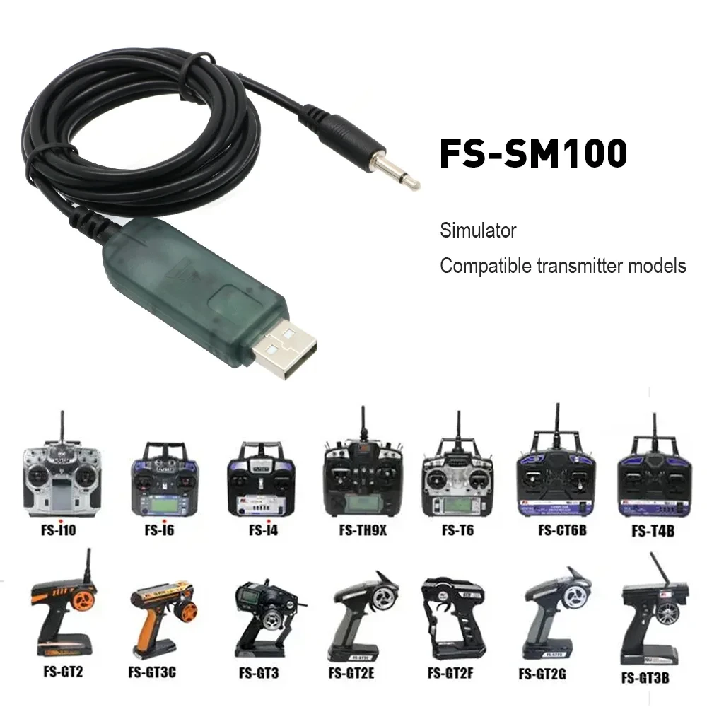 Flysky FS-SM100 USB Flight Simulator Adapter Cable for Flysky FS-i6 FS-i4 FS-TH9X FS-T4B FS-GT3 FS-GT2 Remote Controller