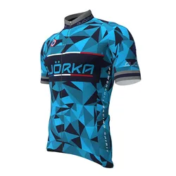 BJORKA Summer Cycling Short Sleeve Blue/Red Jersey Maillot Ciclismo Hombre Mtb Clothing Road Bicycle Quick Dry Shirts Sport Tops