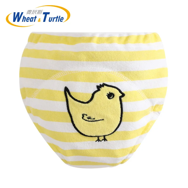 Mother Kids Baby Bare Cloth Diapers Animal Pattern Unisex  Training Panties  Diaper Reusable Nappy Washable 