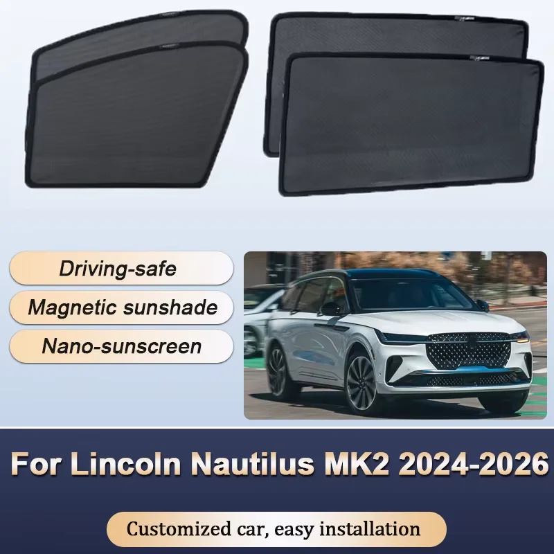 

Sun Shades For Lincoln Nautilus MK2 CDX707 2024 2025 2026 Sunshades Magnetic Heat insulation Mesh Window Visor Car Accessories