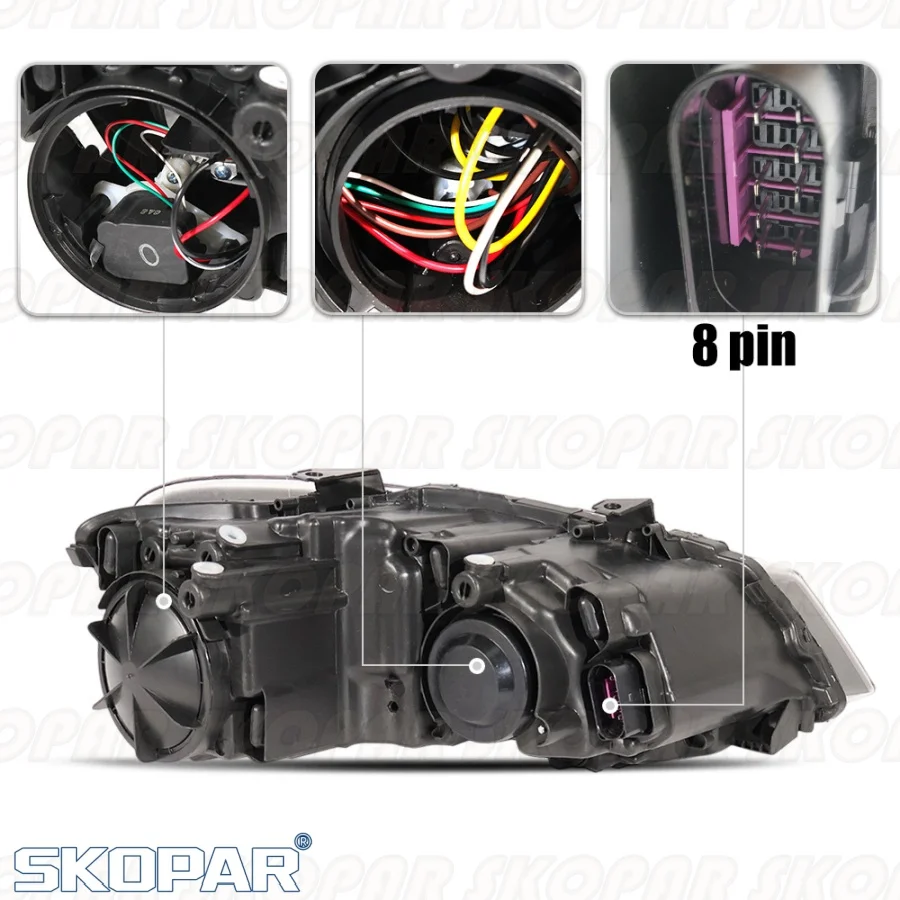 ل VW Polo 2012 2013 2014 2015 اكسسوارات السيارات المصد الأمامي 8 دبوس كشافات المصباح بدوره إشارة #4