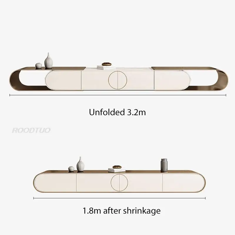 Living Room Center Coffee Table Oval Table For Home Stable Stainless Steel Frame In Black  Gold Smooth Stone Desktop Tv Cabinet