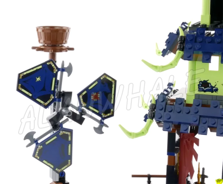 1069 قطعة Shinobi City of Stiix Temple Ghost ship Outpost Nya's Speedboat 10401 ألعاب مكعبات البناء المتوافقة مع النموذج #5