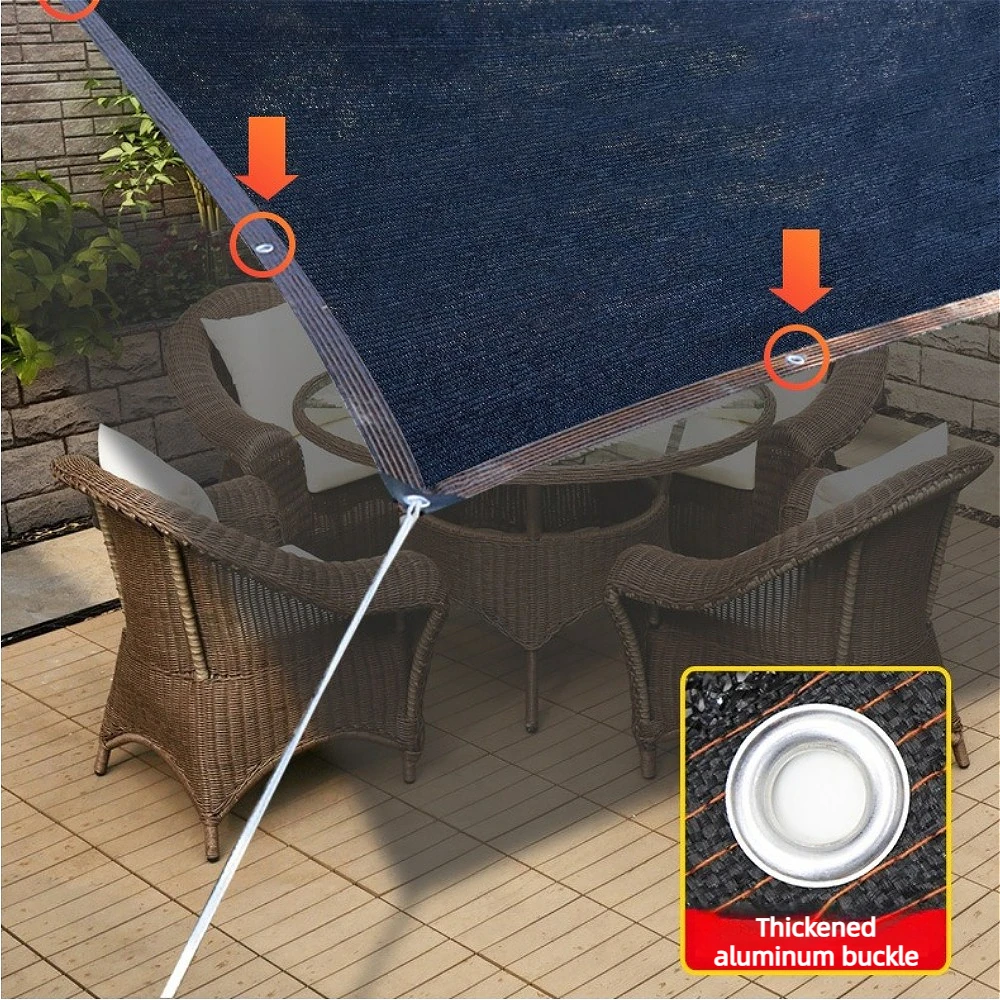Toile d'ombrage noire anti-UV, maille robuste, matériau de protection solaire, couverture polyvalente pour jardin, terrasse, serre