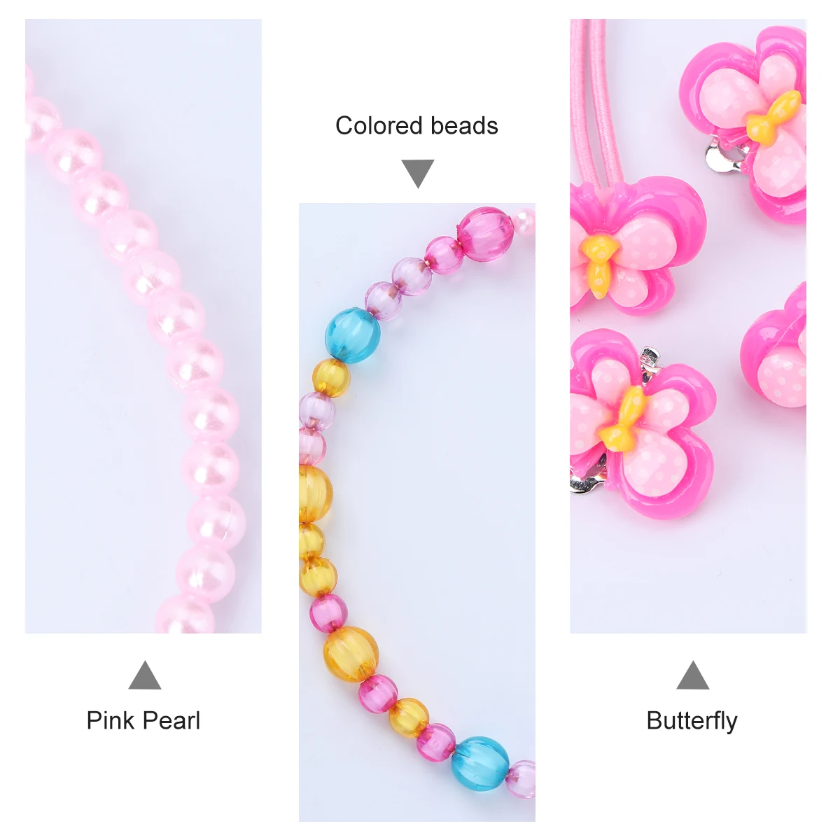 

Butterfly Necklace Bracelet Girls Kids Acrylic Elastic Necklaces Photo Prop Party Gifts Special Occasions Premium Material Soft