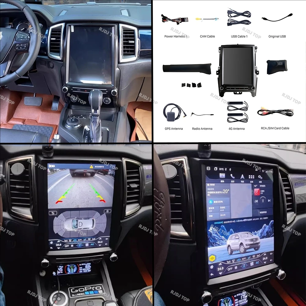 

12,1-дюймовый экран Tesla Android 14.0 Автомобильная стереосистема ДЛЯ Ford Ranger Everest 2016-2021 Автомобильный радиоприемник GPS navi Мультимедийный плеер HD головное устройство