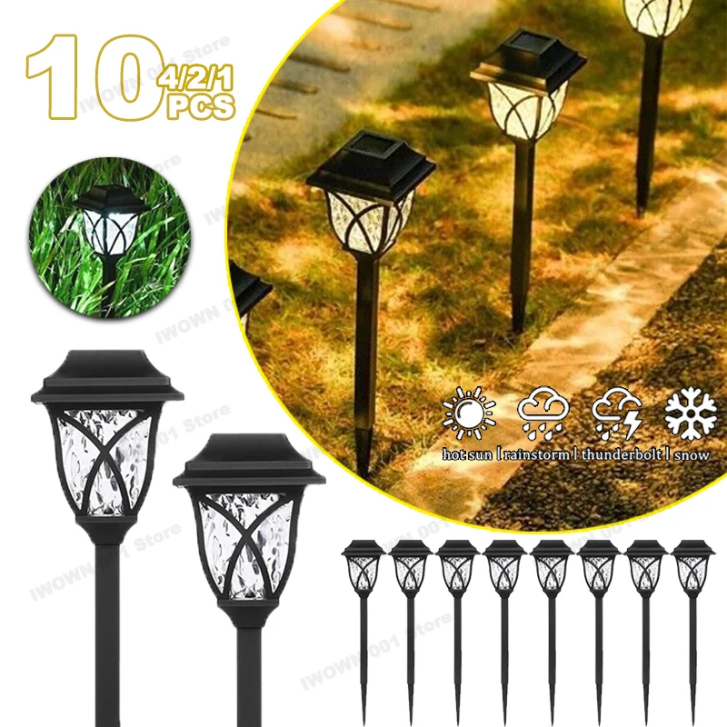 

LED Solar Lawn Lights Outdoor Waterproof Garden Pathway Lamps Warm Light for Villa Courtyard Landscape Decoration Miflame