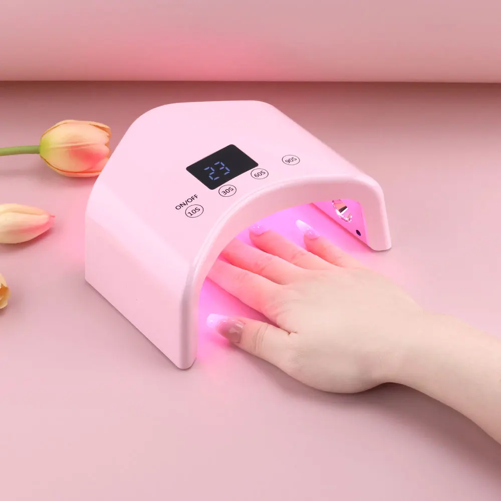 2024 New Design Nail Supplier Mini Portable 48W Cordless Rechargeable Light Led Lamp Cover Whole Hand Professional Nail Lamp