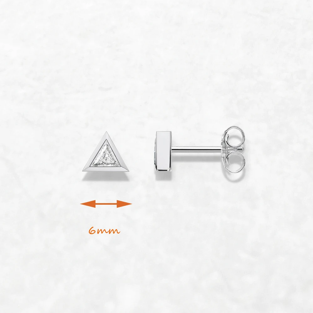 Triangle White Stud Earrings,Europe Style Glam Fashion Good Jewerly For Women Gift In 925 Sterling Silver,Super Deals