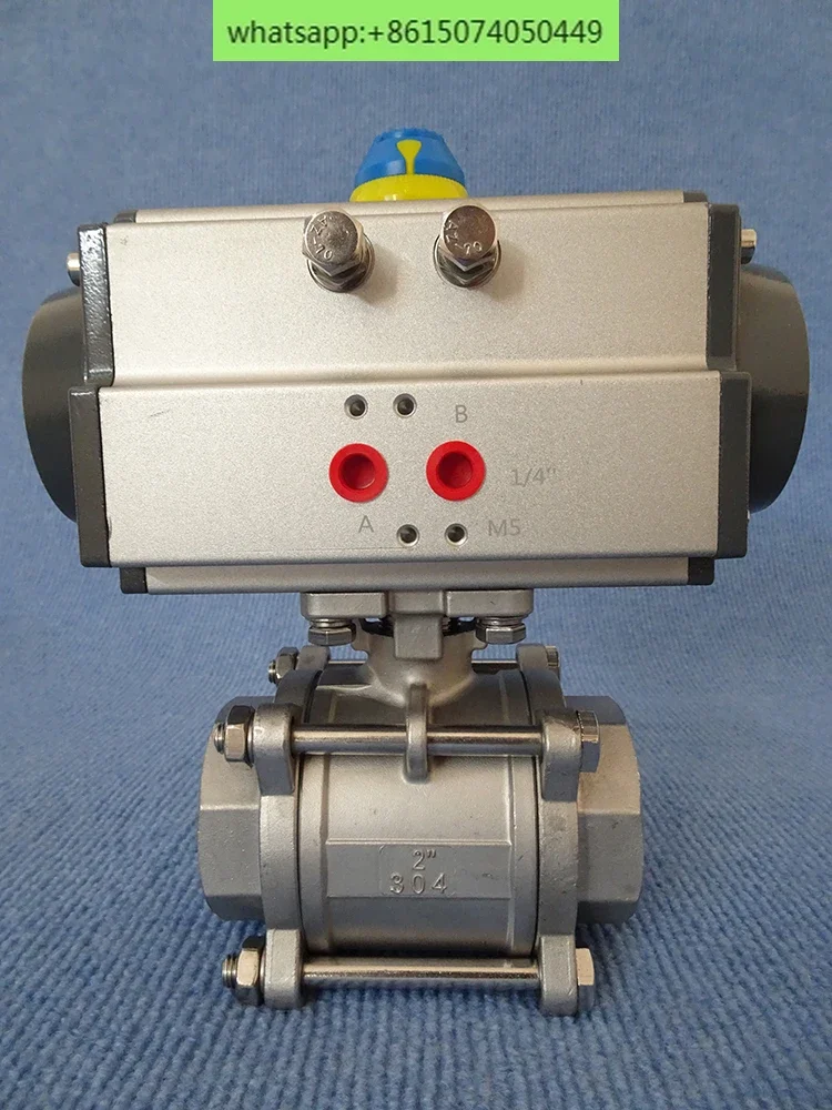 Q611F-16P 공압식 나사형 볼 밸브, 스테인리스 스틸 삼중 와이어 차단 밸브 DN25 32 40 50