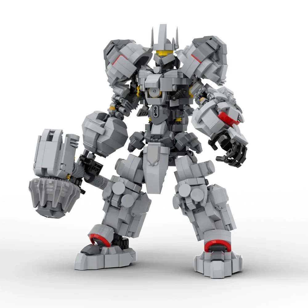 MOC Mecha Overwatched Reinhardt Tank Hero Hammer Winster Building Block Kit Bastion White Rabbit D.va Brick Model Toy Kid Gift