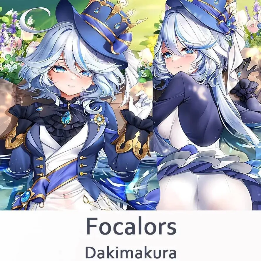 Dakimakura Focalors Genshin تأثير وسادة للجسم غطاء 2WAY هينغ أنيمي أوتاكو وسادة هدايا عيد الميلاد