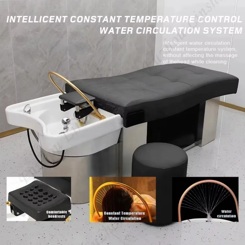 Hot Sale Salon Station With Head Spa Equipment Massage Table Ceramic Shampoo Basin Hair Wash Bed - view 2
